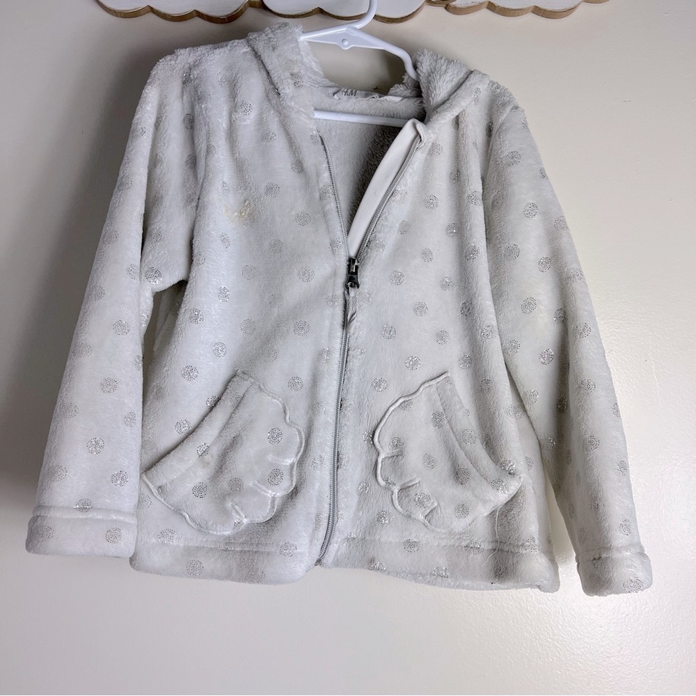 H&M Kids Girls Hoodie‎ Full Zip Long Sleeve Eared Hood